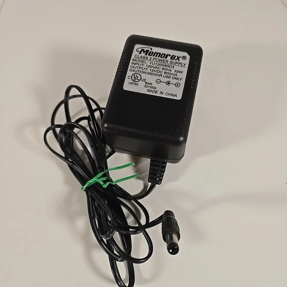 Memorex (YU120090D3) Heavy Duty AC Power Supply Charger Adapter (12VDC 900Ma)‎